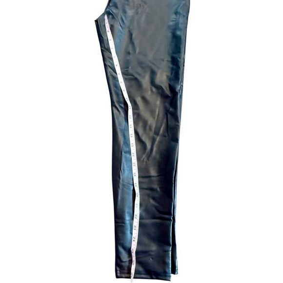 Womens Black Faux Leather Pull On Stretchy Waist Casual Formal Size Large - Picture 6 of 11